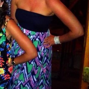 [MAXI] Strapless Bright Maxi Dress